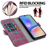 Samsung Galaxy A15 4G / 5G Klapphülle im Lederlook mit RFID Block in Lila