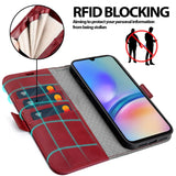Samsung Galaxy A16 5G Klapphülle im Lederlook mit RFID Block in Rot