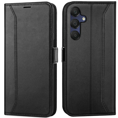 Samsung Galaxy A16 5G Klapphülle im Lederlook mit RFID Block in Schwarz
