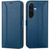 Samsung Galaxy A17 5G Klapphülle im Lederlook mit RFID Block in Blau