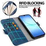 Samsung Galaxy A17 5G Klapphülle im Lederlook mit RFID Block in Blau