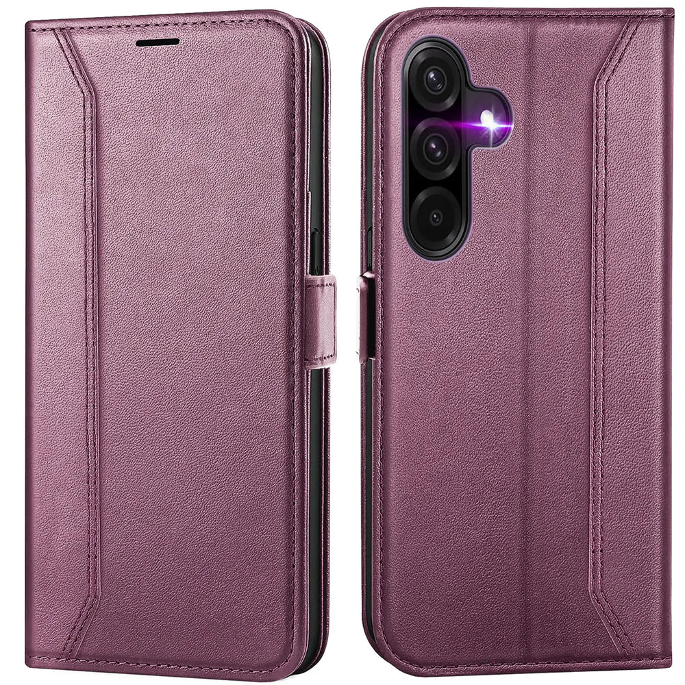 Samsung Galaxy A17 5G Klapphülle im Lederlook mit RFID Block in Lila