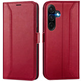Samsung Galaxy A17 5G Klapphülle im Lederlook mit RFID Block in Rot