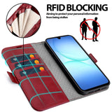 Samsung Galaxy A17 5G Klapphülle im Lederlook mit RFID Block in Rot