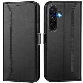 Samsung Galaxy A17 5G Klapphülle im Lederlook mit RFID Block in Schwarz