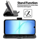 Samsung Galaxy A17 5G Klapphülle im Lederlook mit RFID Block in Schwarz