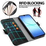 Samsung Galaxy A17 5G Klapphülle im Lederlook mit RFID Block in Schwarz