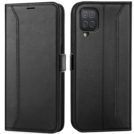 Samsung Galaxy A22 4G / M32 / M22 Klapphülle im Lederlook mit RFID Block in Schwarz