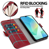 Samsung Galaxy A26 5G Klapphülle im Lederlook mit RFID Block in Rot