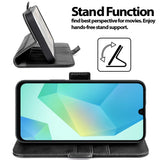 Samsung Galaxy A26 5G Klapphülle im Lederlook mit RFID Block in Schwarz