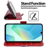 Samsung Galaxy A27 5G Klapphülle im Lederlook mit RFID Block in Rot