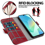 Samsung Galaxy A27 5G Klapphülle im Lederlook mit RFID Block in Rot