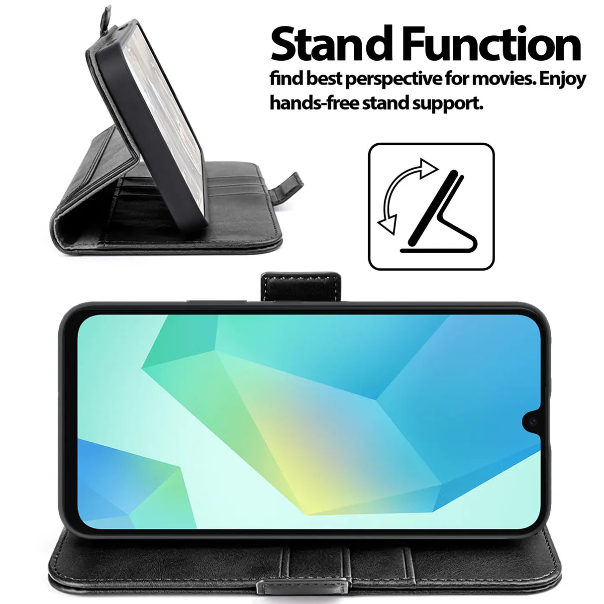 Samsung Galaxy A27 5G Klapphülle im Lederlook mit RFID Block in Schwarz