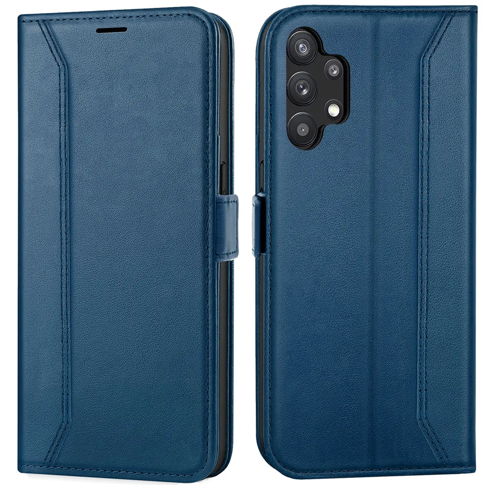 Samsung Galaxy A32 5G Klapphülle im Lederlook mit RFID Block in Blau