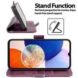 Samsung Galaxy A32 5G Klapphülle im Lederlook mit RFID Block in Lila