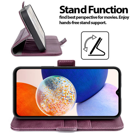 Samsung Galaxy A32 5G Klapphülle im Lederlook mit RFID Block in Lila