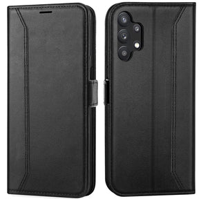 Samsung Galaxy A32 5G Klapphülle im Lederlook mit RFID Block in Schwarz