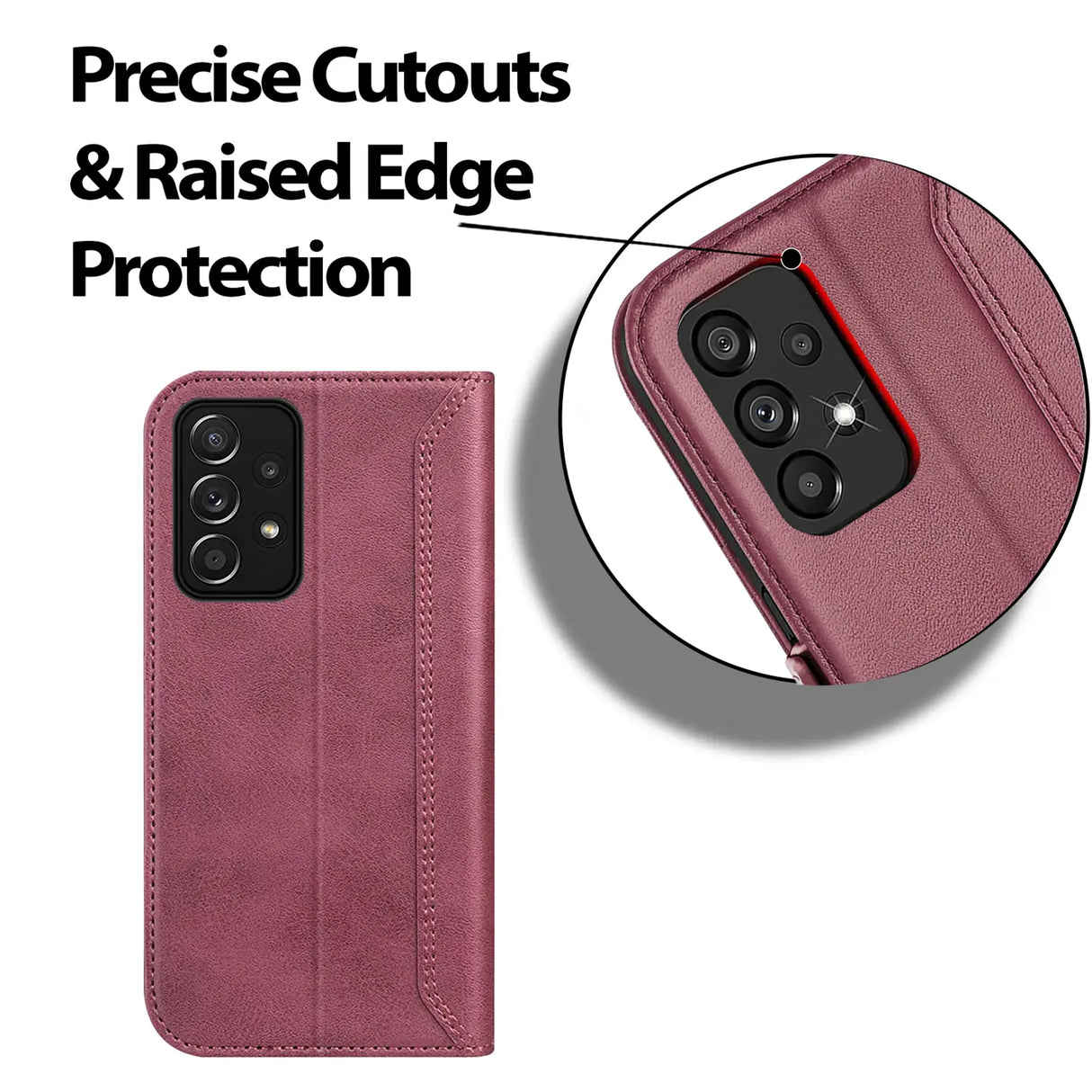 Samsung Galaxy A33 5G Klapphülle im Lederlook mit RFID Block in Lila