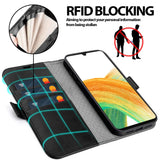 Samsung Galaxy A33 5G Klapphülle im Lederlook mit RFID Block in Schwarz