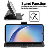 Samsung Galaxy A34 5G Klapphülle im Lederlook mit RFID Block in Schwarz