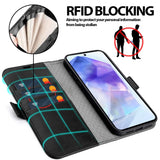 Samsung Galaxy A36 5G Klapphülle im Lederlook mit RFID Block in Schwarz