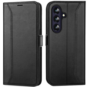 Samsung Galaxy A37 5G Klapphülle im Lederlook mit RFID Block in Schwarz