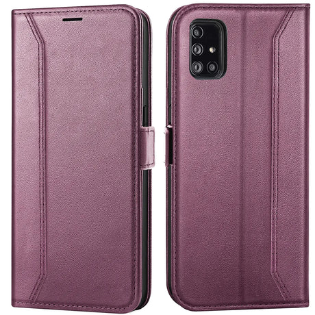 Samsung Galaxy A51 Klapphülle im Lederlook mit RFID Block in Lila
