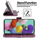 Samsung Galaxy A51 Klapphülle im Lederlook mit RFID Block in Lila