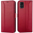 Samsung Galaxy A51 Klapphülle im Lederlook mit RFID Block in Rot