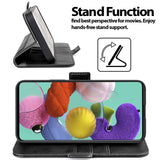 Samsung Galaxy A51 Klapphülle im Lederlook mit RFID Block in Schwarz