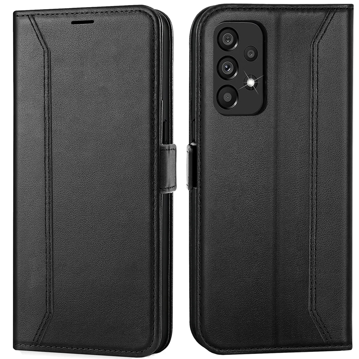 Samsung Galaxy A53 5G Klapphülle im Lederlook mit RFID Block in Schwarz