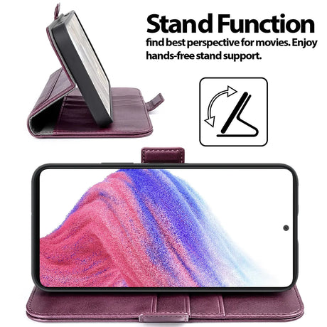 Samsung Galaxy A54 5G Klapphülle im Lederlook mit RFID Block in Lila