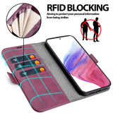 Samsung Galaxy A54 5G Klapphülle im Lederlook mit RFID Block in Lila