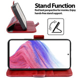 Samsung Galaxy A54 5G Klapphülle im Lederlook mit RFID Block in Rot