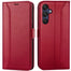 Samsung Galaxy A55 5G Klapphülle im Lederlook mit RFID Block in Rot