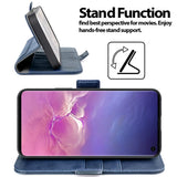 Samsung Galaxy S10 Klapphülle im Lederlook mit RFID Block in Blau