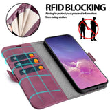 Samsung Galaxy S10 Klapphülle im Lederlook mit RFID Block in Lila