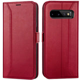 Samsung Galaxy S10 Klapphülle im Lederlook mit RFID Block in Rot