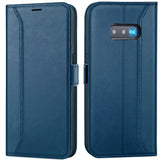 Samsung Galaxy S10e Klapphülle im Lederlook mit RFID Block in Blau