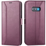 Samsung Galaxy S10e Klapphülle im Lederlook mit RFID Block in Lila