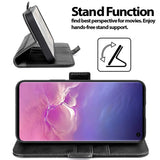 Samsung Galaxy S10e Klapphülle im Lederlook mit RFID Block in Schwarz