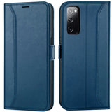 Samsung Galaxy S20 Klapphülle im Lederlook mit RFID Block in Blau