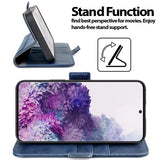 Samsung Galaxy S20 Klapphülle im Lederlook mit RFID Block in Blau