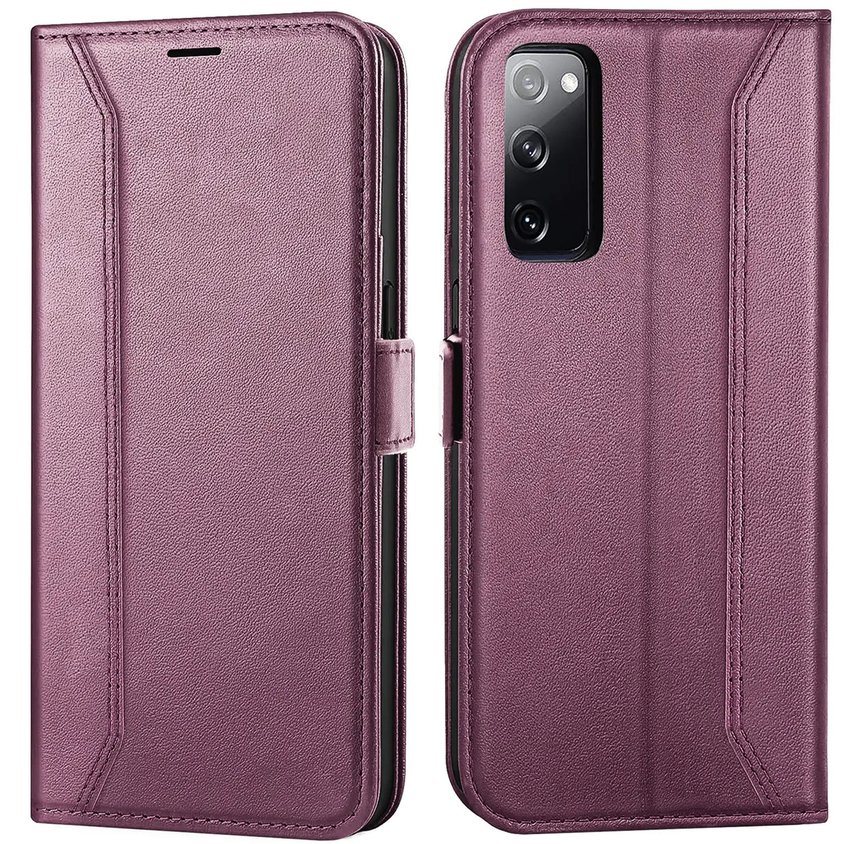 Samsung Galaxy S20 FE Klapphülle im Lederlook mit RFID Block in Lila