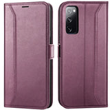 Samsung Galaxy S20 FE Klapphülle im Lederlook mit RFID Block in Lila