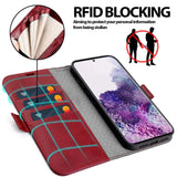 Samsung Galaxy S20 FE Klapphülle im Lederlook mit RFID Block in Rot
