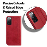 Samsung Galaxy S20 FE Klapphülle im Lederlook mit RFID Block in Rot