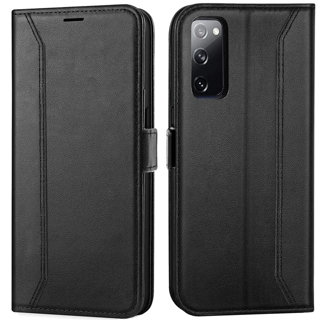 Samsung Galaxy S20 FE Klapphülle im Lederlook mit RFID Block in Schwarz