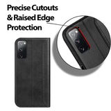 Samsung Galaxy S20 FE Klapphülle im Lederlook mit RFID Block in Schwarz