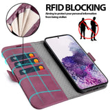 Samsung Galaxy S20 Klapphülle im Lederlook mit RFID Block in Lila